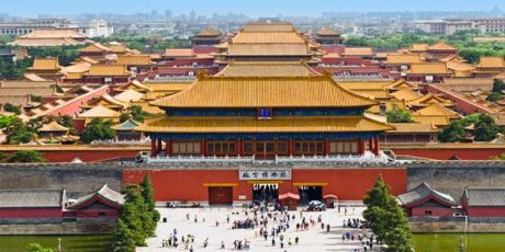 Blick auf die Verbotene Stadt in Peking
